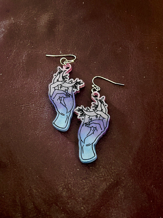 Witch hand earrings